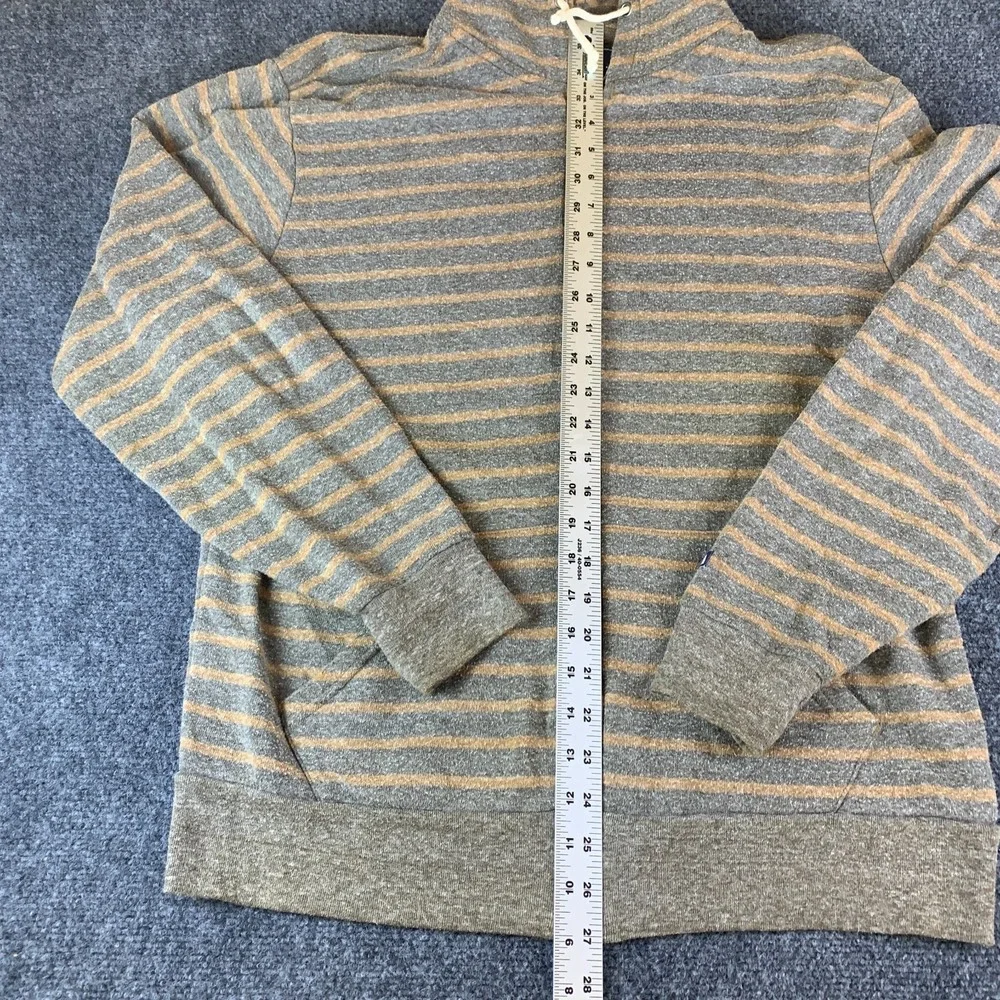 The North Face Hoodie Mens Large Gray Brown Striped Full Zip Good Outdoor Pocket